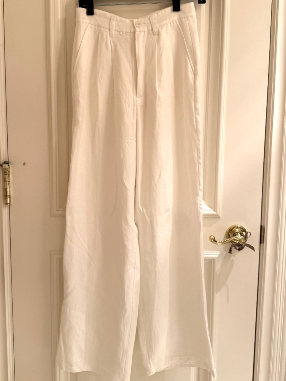 Anine Bing White Lenin Pants